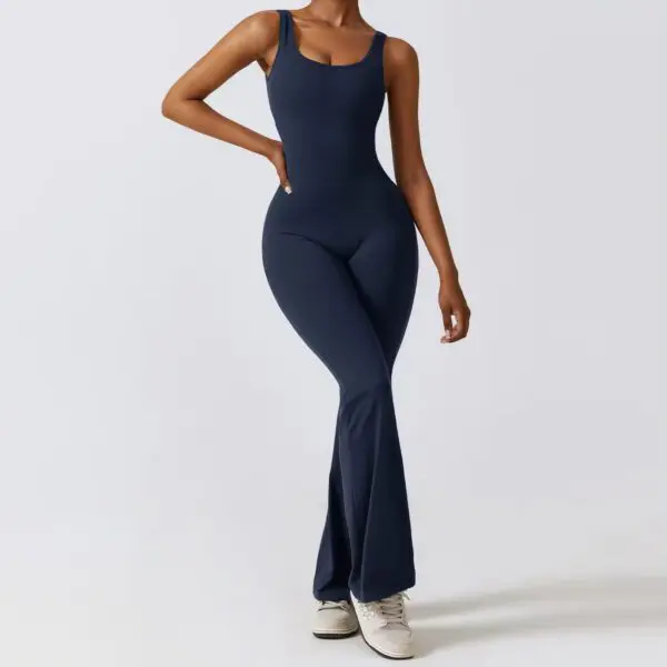 Square Top Scrunch Bottom Fitness Bodysuit - Image 5