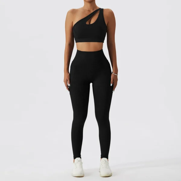 One Shoulder 2 Piece Fitness Set - Image 4