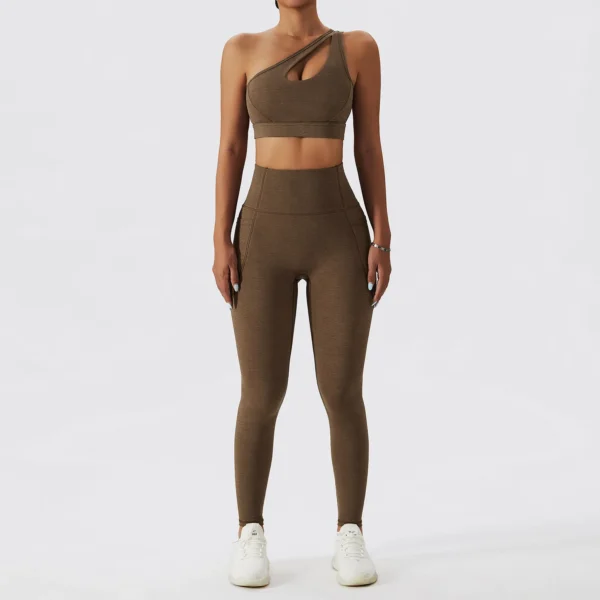 One Shoulder 2 Piece Fitness Set - Image 3