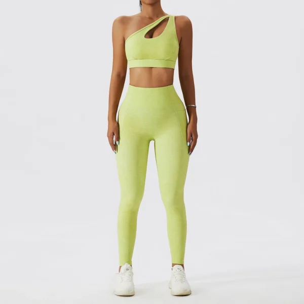 One Shoulder 2 Piece Fitness Set - Image 5